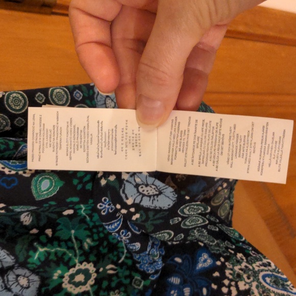 Michael Kors Lace Front V Neck Long Sleeve Blouse Blue Green Size S - Picture 11 of 12